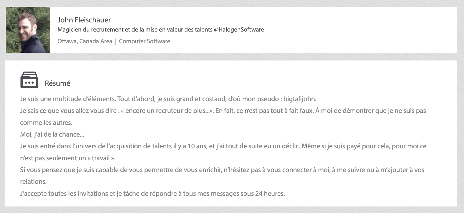 Résumé Linkedin